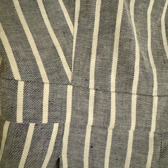 NWT ~ Banana Republic Factory Wide-Leg Linen Blue and Cream Jumpsuit ~ SZ:6P - Picture 8 of 12